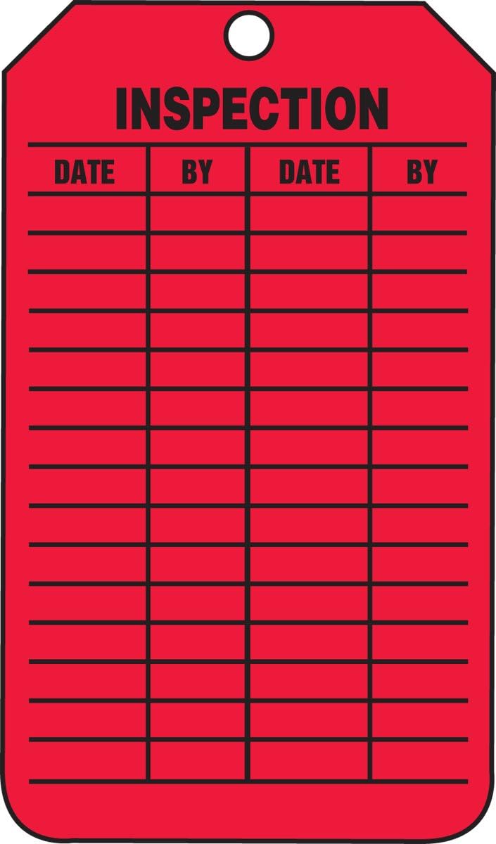 Accuform TRS322PTP Scaffold Status Tag, Legend Warning This Scaffold is NOT Complete - DO NOT USE, 5.75" Length x 3.25" Width x 0.015" Thickness, RP-Plastic, Black on Red (Pack of 25) - Image 2